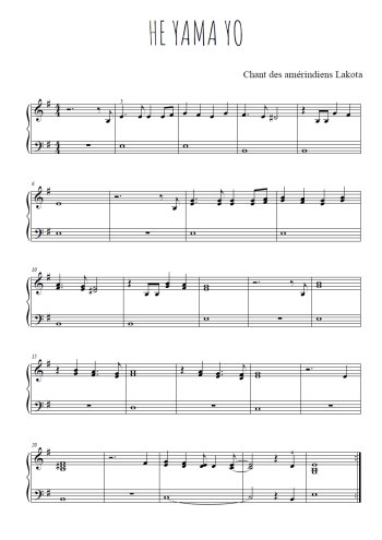 Téléchargez l'arrangement pour piano de la partition de He yama yo en PDF